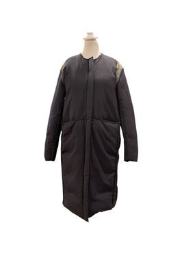 JNBY L indigo/heathered black wool blend long duck down puffer jacket pockets